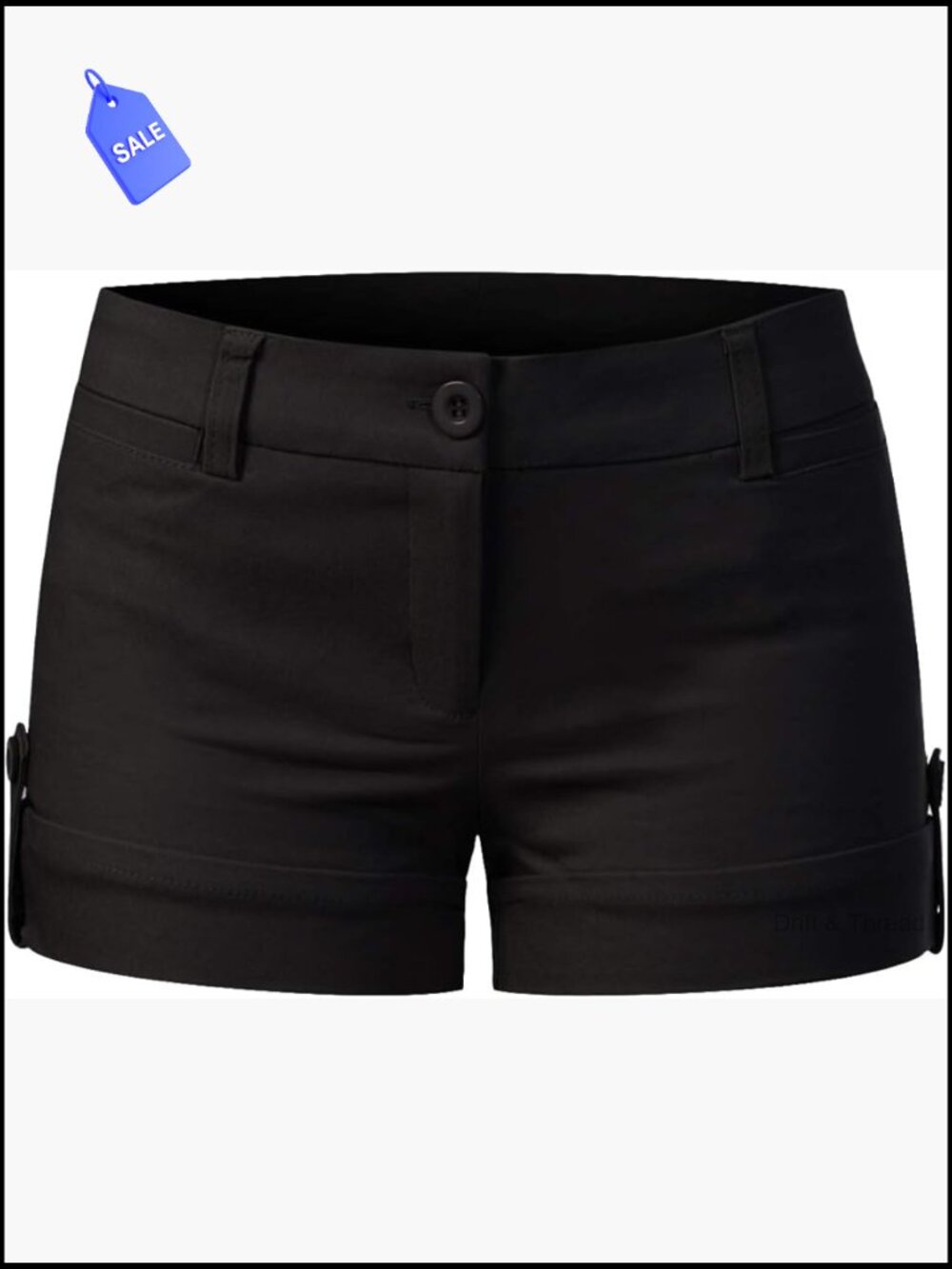 Stretchy Mid-Rise Cuffed Shorts with Pockets, Active Wear